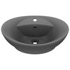 vidaXL Lavabo ovale &agrave; trop-plein Gris fonc&eacute; mat 58,5x39 cm C&eacute;ramique