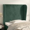vidaXL T&ecirc;te de lit avec oreilles Vert fonc&eacute; 83x23x118/128 cm Velours