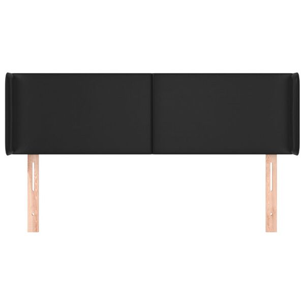 vidaXL T&ecirc;te de lit avec oreilles Noir 147x16x78/88 cm Similicuir