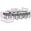 vidaXL Ensemble &agrave; manger de jardin et coussins 13 pcs gris clair rotin