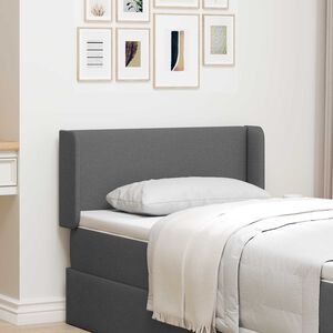 vidaXL Oreille de t&ecirc;te de lit Gris Fonc&eacute; tissu