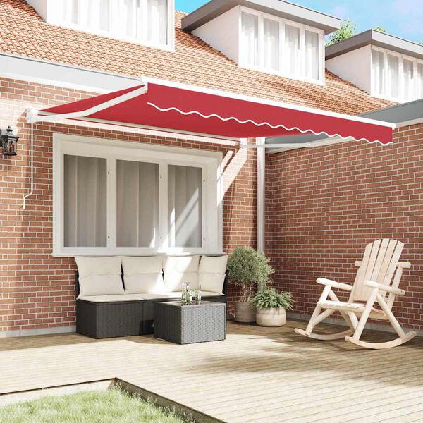 vidaXL Auvent R&eacute;tractable Rouge 300 x 250 cm Polyester et Aluminium