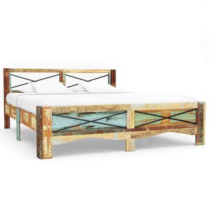 vidaXL Cadre de lit Bois de r&eacute;cup&eacute;ration massif 140 x 200 cm