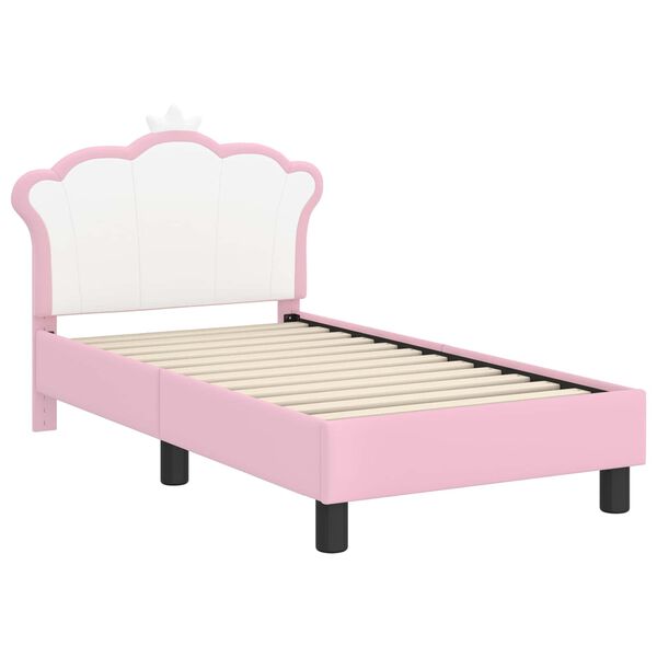 vidaXL Cadre de lit pour tout-petit avec t&ecirc;te de lit Rose 70 x 140 cm
