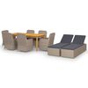 vidaXL Ensemble &agrave; manger de jardin 9 pcs Marron