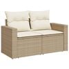 vidaXL Salon de jardin avec coussins 14 pcs beige r&eacute;sine tress&eacute;e