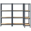vidaXL &Eacute;tag&egrave;res de rangement 4 niveaux 3 pcs acier bois d'ing&eacute;nierie