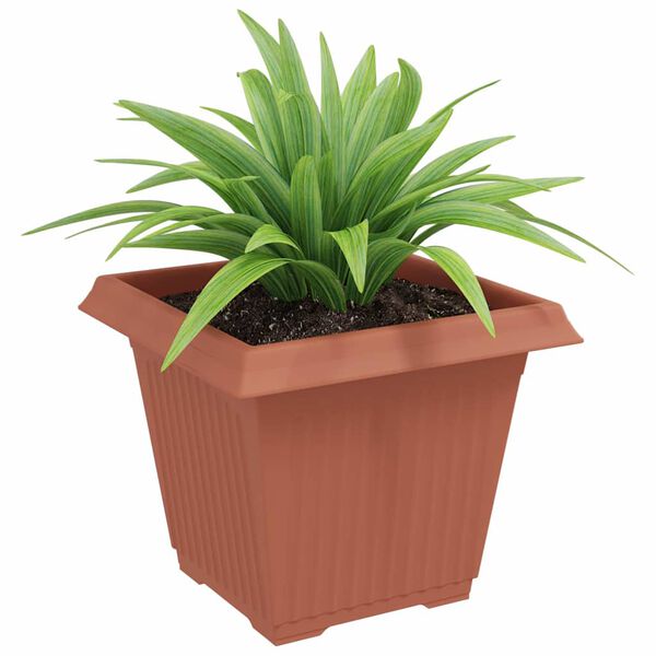 vidaXL Pot de Fleurs Carr&eacute; 24 pcs Rouge brique 38 x 38 x 30 cm