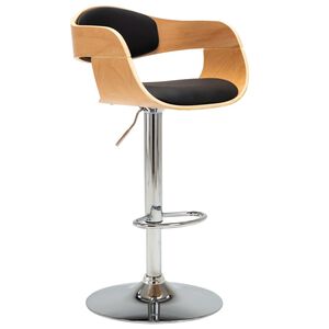vidaXL Tabouret de bar Noir Bois courb&eacute; et similicuir