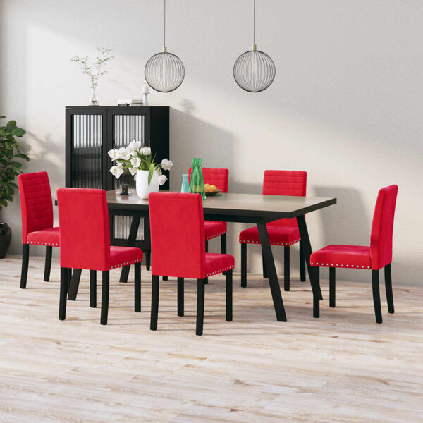vidaXL Chaises &agrave; manger lot de 6 rouge bordeaux velours