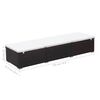 vidaXL Chaise longue avec coussin blanc cr&egrave;me r&eacute;sine tress&eacute;e marron