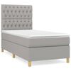 vidaXL Sommier &agrave; lattes de lit avec matelas Gris clair 90x200 cm Tissu