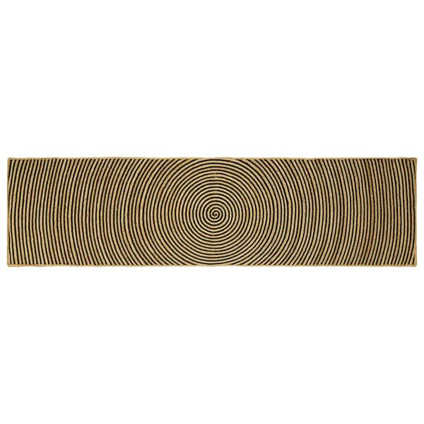 vidaXL Tapis Naturel et Noir 80 x 300 cm Jute
