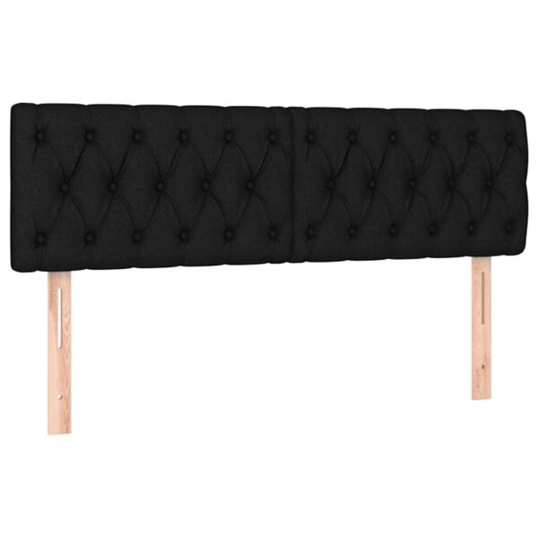 vidaXL T&ecirc;te de lit &agrave; LED Noir 160x7x78/88 cm Tissu