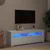vidaXL Meuble TV avec lumières LED blanc 120x35x40 cm