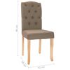 vidaXL Chaises &agrave; manger lot de 4 taupe tissu