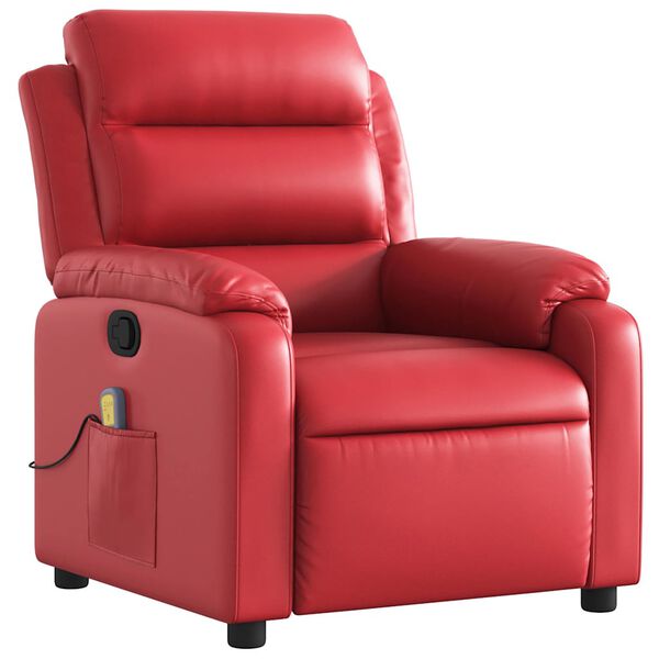 vidaXL Fauteuil de massage inclinable rouge similicuir