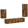 vidaXL Ensemble meuble TV 4 pc Ch&ecirc;ne fum&eacute; Bois d'ing&eacute;nierie