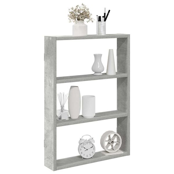 vidaXL &Eacute;tag&egrave;re murale gris b&eacute;ton 43x9x60 cm bois d'ing&eacute;nierie