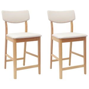 vidaXL Chaises de salle &agrave; manger 2 pc Bois de Caoutchouc Massif