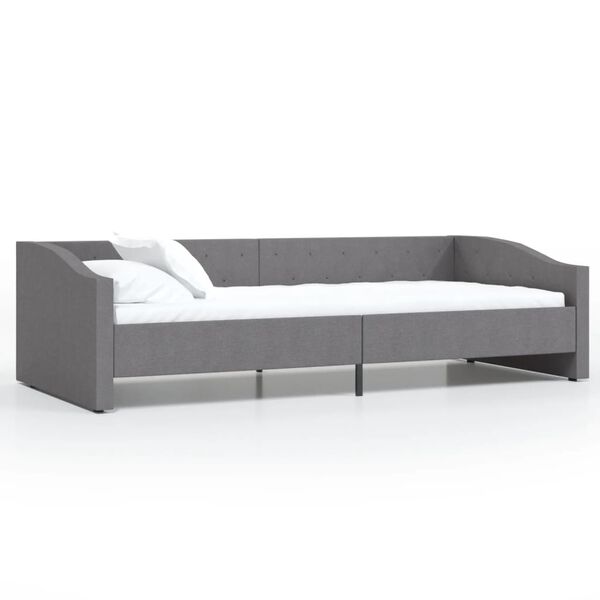 vidaXL Lit avec &eacute;clairage USB Gris fonc&eacute; Tissu 90x200 cm