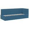 vidaXL Cadre de lit d'angle avec matelas 2 pcs Bleu Velours