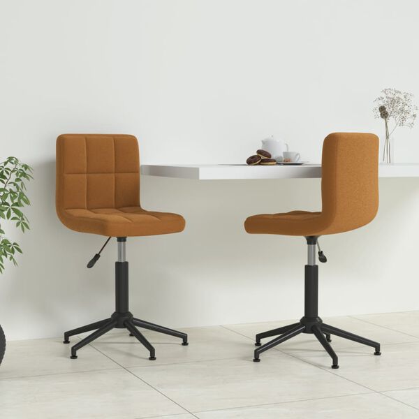 vidaXL Chaises pivotantes &agrave; manger lot de 2 Marron Velours
