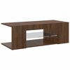 vidaXL Meuble TV avec lumi&egrave;res LED Ch&ecirc;ne marron 90x39x30 cm