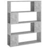 vidaXL Biblioth&egrave;que/S&eacute;parateur de pi&egrave;ce Gris b&eacute;ton 100x24x124 cm