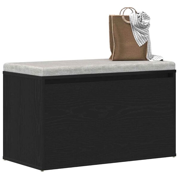 vidaXL Banc d'entr&eacute;e Ch&ecirc;ne noir 80 x 40 x 45 cm Bois d'ing&eacute;nierie