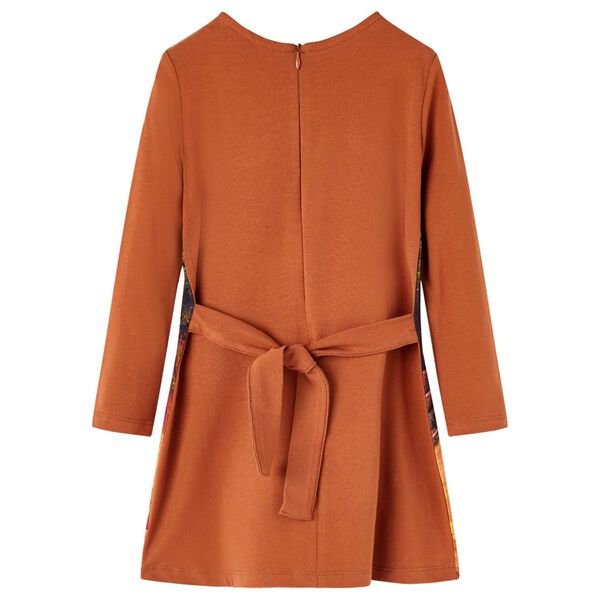 Robe pour enfants &agrave; manches longues cognac 140