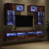 vidaXL Meubles TV muraux 6 pcs Ch&ecirc;ne noir Bois d'ing&eacute;nierie