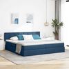 vidaXL Lit avec rangement et LED avec matelas Bleu 200 x 200 cm tissu