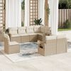 vidaXL Salon de jardin avec coussins 8 pcs beige r&eacute;sine tress&eacute;e