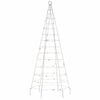 vidaXL Sapin de No&euml;l &agrave; LED sur m&acirc;t de drapeau 200 LED color&eacute; 180 cm