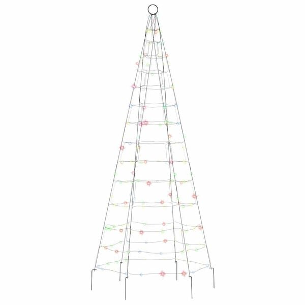vidaXL Sapin de No&euml;l &agrave; LED sur m&acirc;t de drapeau 200 LED color&eacute; 180 cm