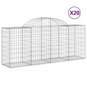 vidaXL Paniers &agrave; gabions arqu&eacute;s 20 pcs 200x50x80/100 cm Fer galvanis&eacute;