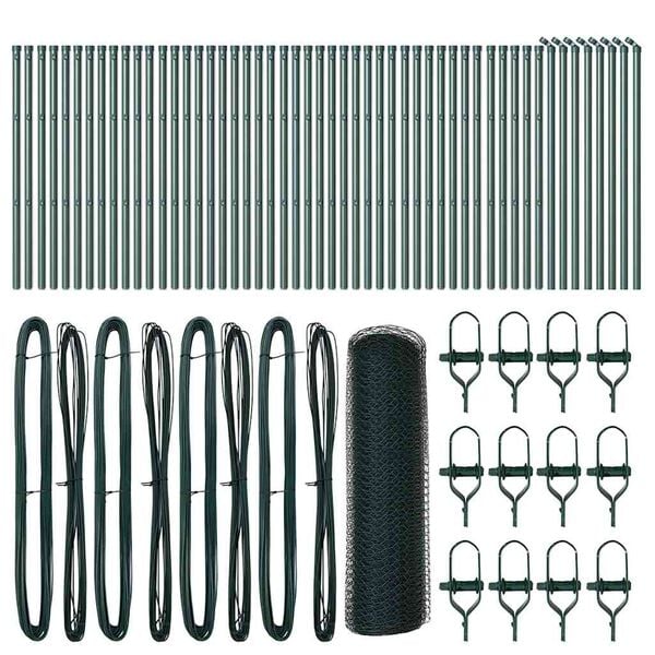 vidaXL Poteau de clôture. Vert 100 x 0,8 m (maille de 13 mm)