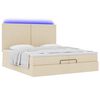 VidaXL Cadre de lit ottoman avec matelas cr&egrave;me 200x200cm tissu