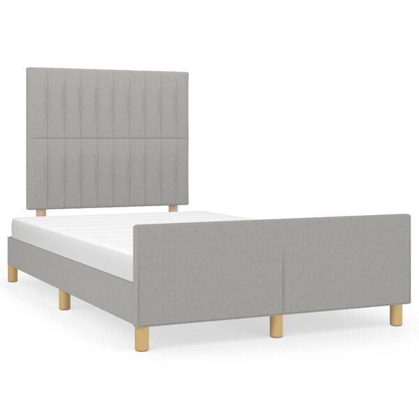 vidaXL Cadre de lit sans matelas gris clair 120x190 cm tissu