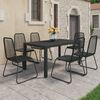 vidaXL Ensemble &agrave; manger de jardin 7 pcs PVC r&eacute;sine tress&eacute;e noir