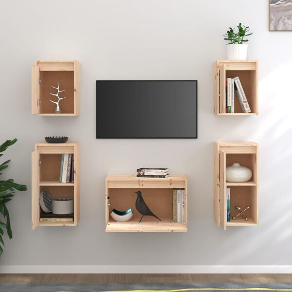 vidaXL Meubles TV 5 pcs Bois massif de pin