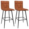 vidaXL Tabourets de bar lot de 2 marron clair similicuir