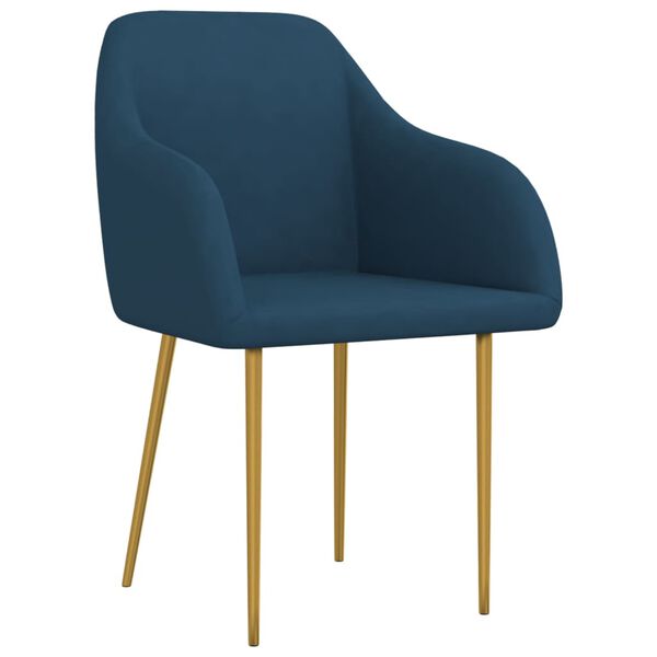 vidaXL Chaises &agrave; manger lot de 6 bleu velours
