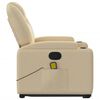 vidaXL Fauteuil inclinable de massage Cr&egrave;me Tissu