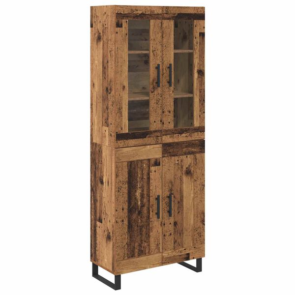 vidaXL Haut Armoire 2 pcs Bois Ancien Bois d'ing&eacute;nierie