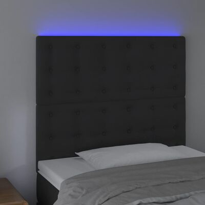 vidaXL Tête de lit à LED Noir 90x5x118/128 cm Velours