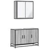 vidaXL Ensemble de meubles de salle de bain 2 pcs Sonoma gris