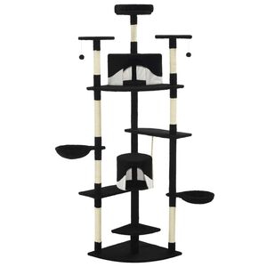 vidaXL Arbre &agrave; chat avec griffoirs en sisal 203 cm noir et blanc