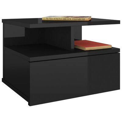 vidaXL Tables de chevet 2 pcs Noir brillant 40x31x27 cm Aggloméré
